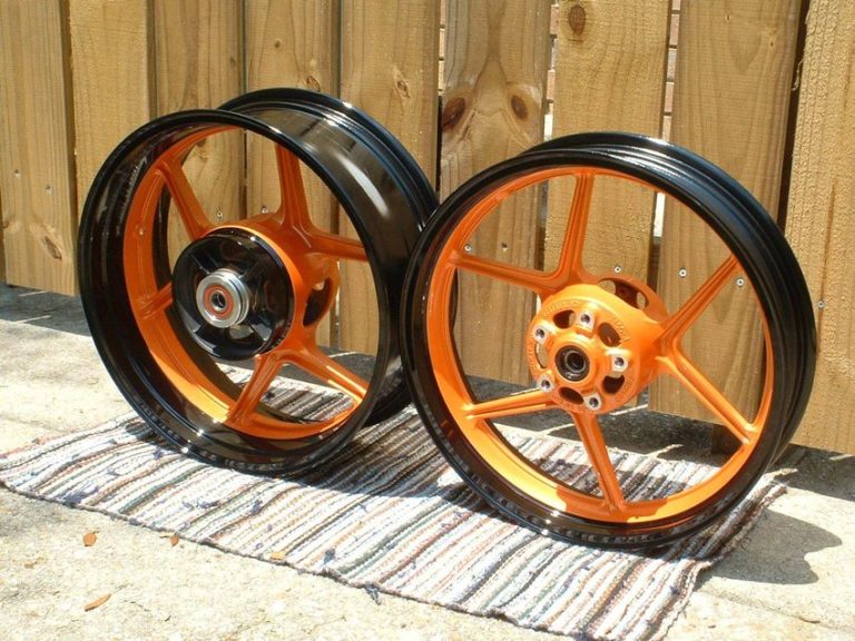 painting motorcycle rims black